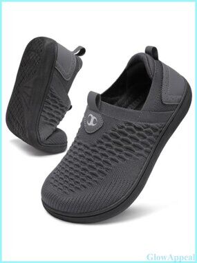 Womens Wide Toe Box Slip On Walking Sneakers Comfy Knit Mesh Athletic Shoes